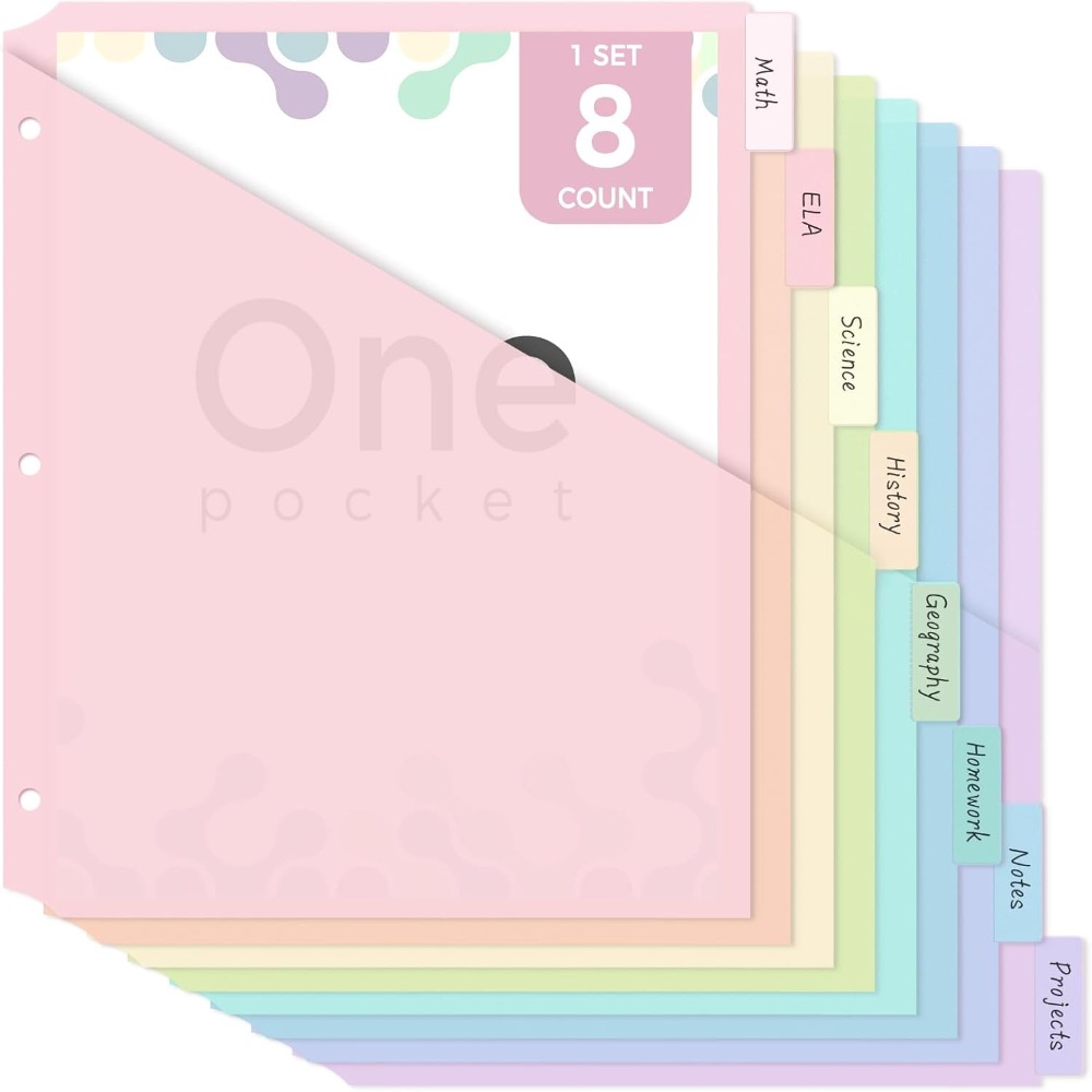 8 pcs A4 Pastel Binder Divider - Tab Divider A4 review and price
